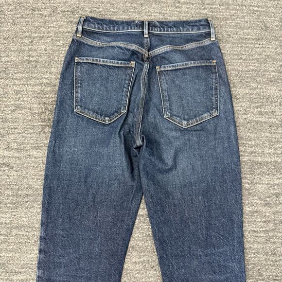 Agolde Riley Jeans Women 26 Long Tall Blue Denim Straight Dark Wash Stretch - Picture 11 of 12